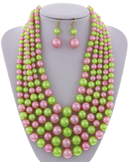 Pink and Green Pearls