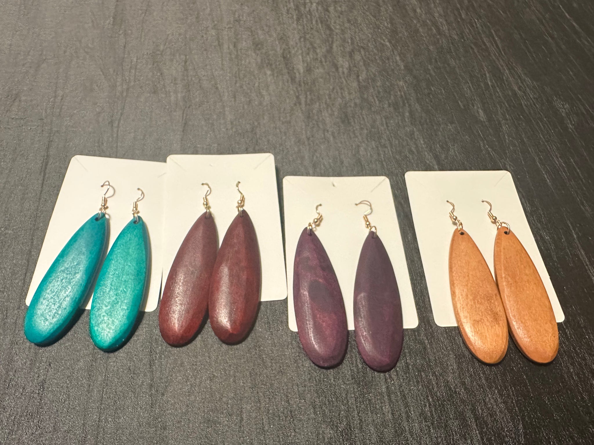 Wood Teardrop Earrings