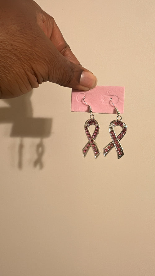 New Pink Ribbon Earrings