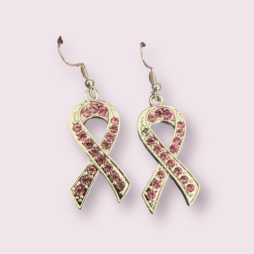 New Pink Ribbon Earrings