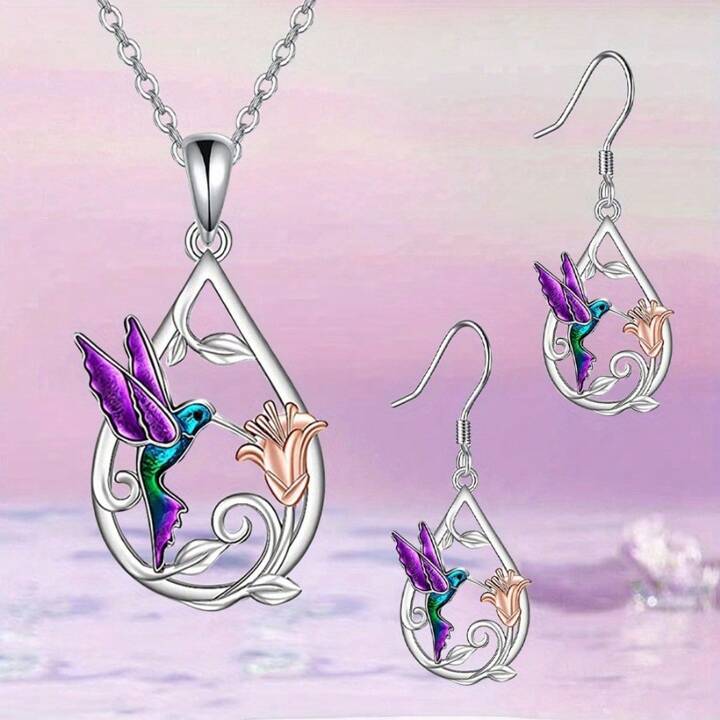 Humming Bird Pendant Set