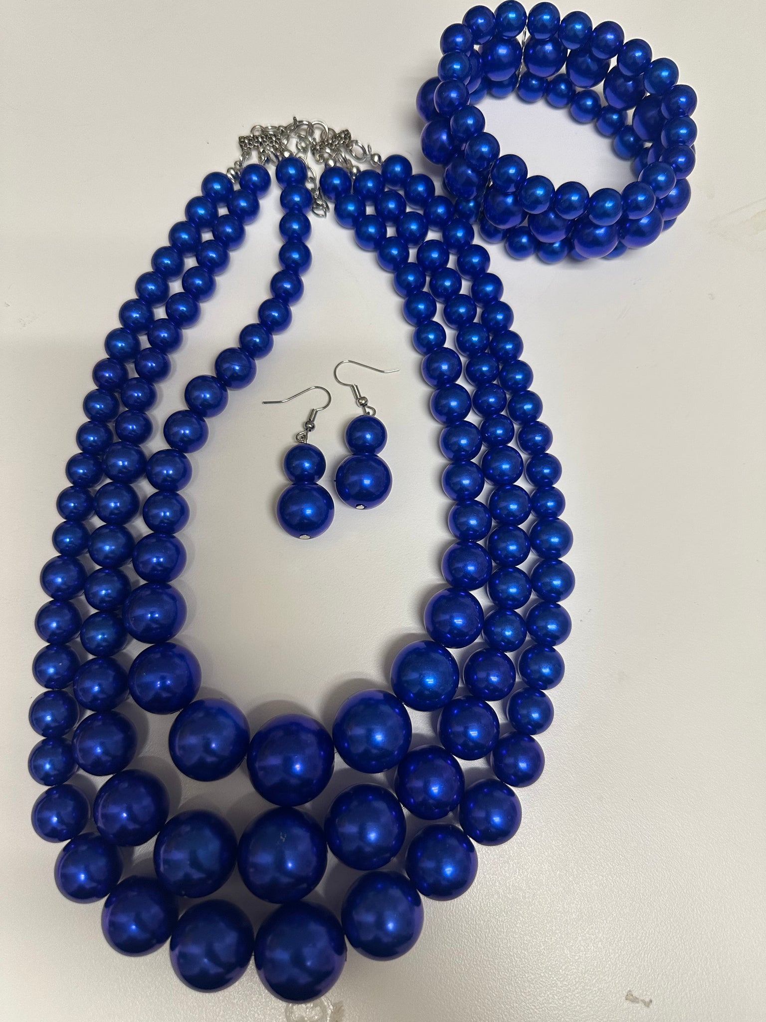 3 Piece Royal Blue Pearls